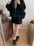 MAIKAEW  Plain Zip -up Hoodie With Mini Skirt Co-Ords